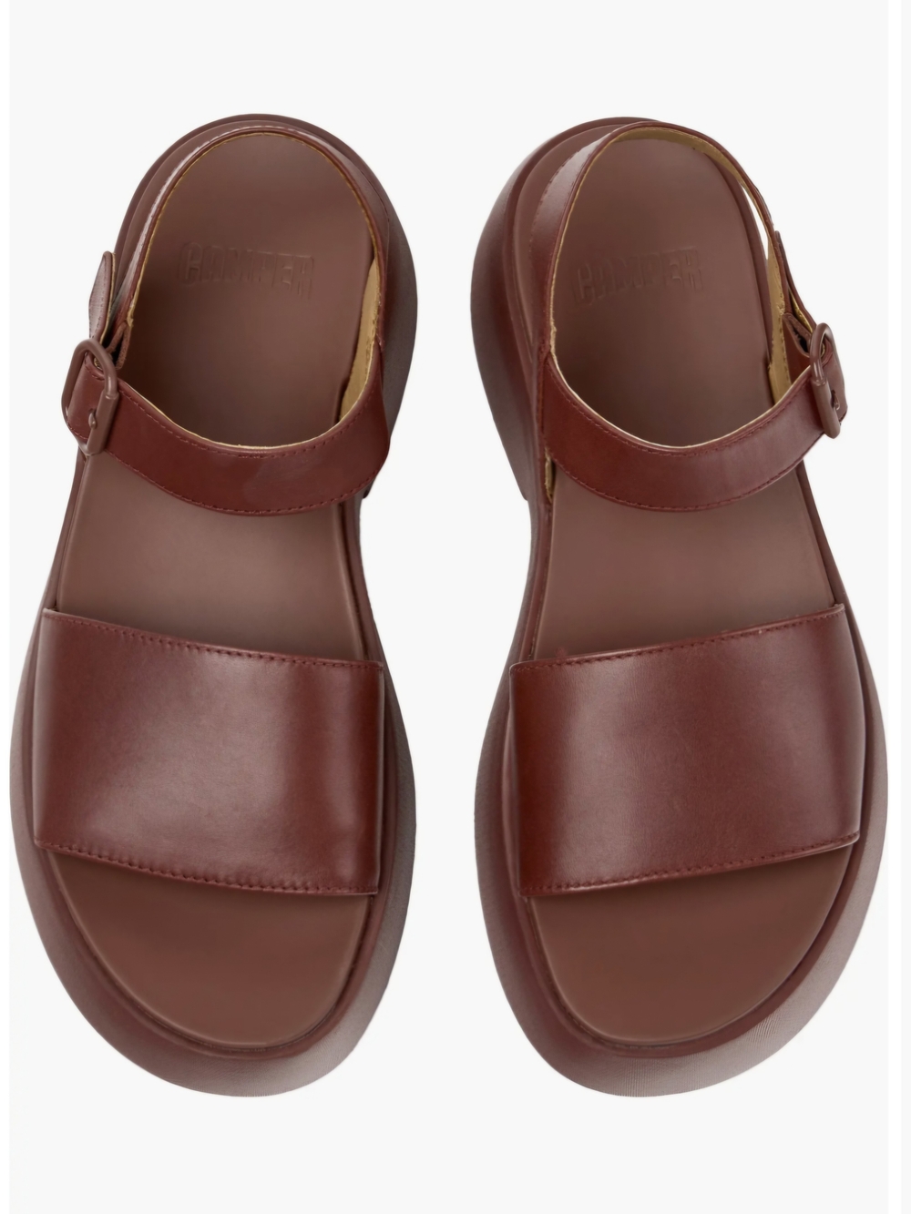 Camper Ankle Strap Lightweight Wedge Sandals in Burgundy 38EU / 7.5US - Picture 3 of 14